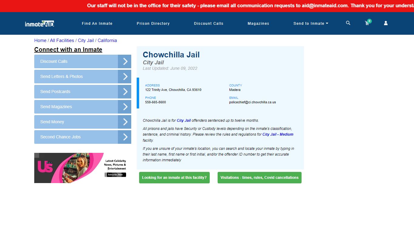 Chowchilla Jail | Inmate Locator